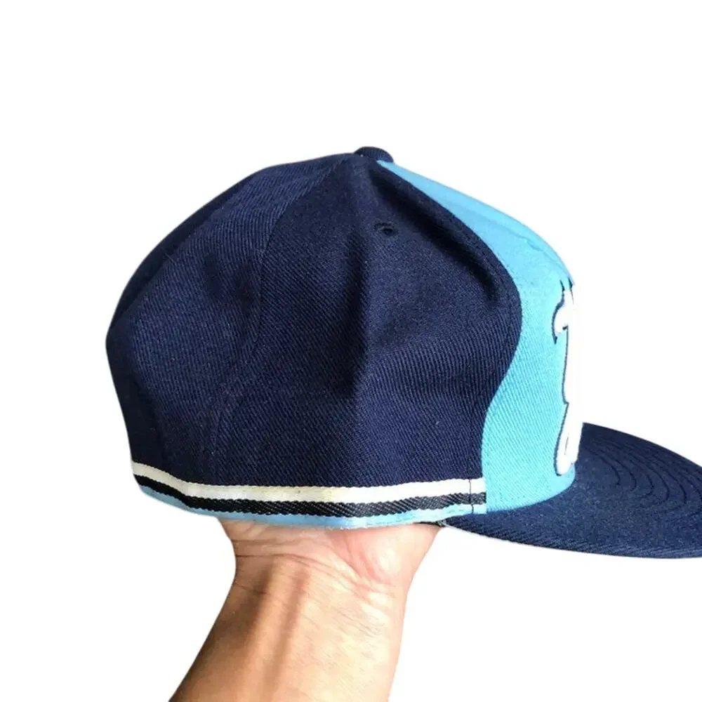 New York Yankees Hat Embroidered Fitted 7 5/8 Cooperstown Navy Baby Blue READ